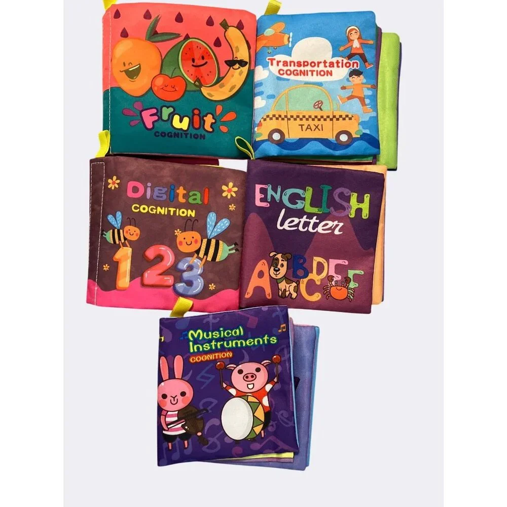 Baby Toddler Cloth crinkle Infant Books Set of 5
